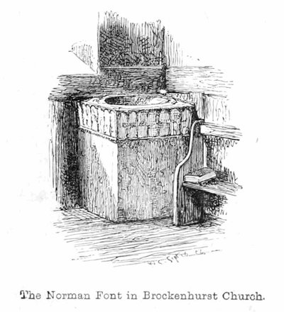 Norman Font in Brockenhurst Church by Walter Crane